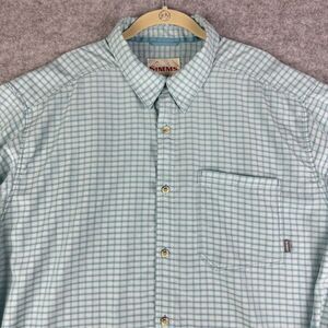 Simms Shirt Mens XXL  Plaid Performance Button Front Pockets Beach Boat Preppy*